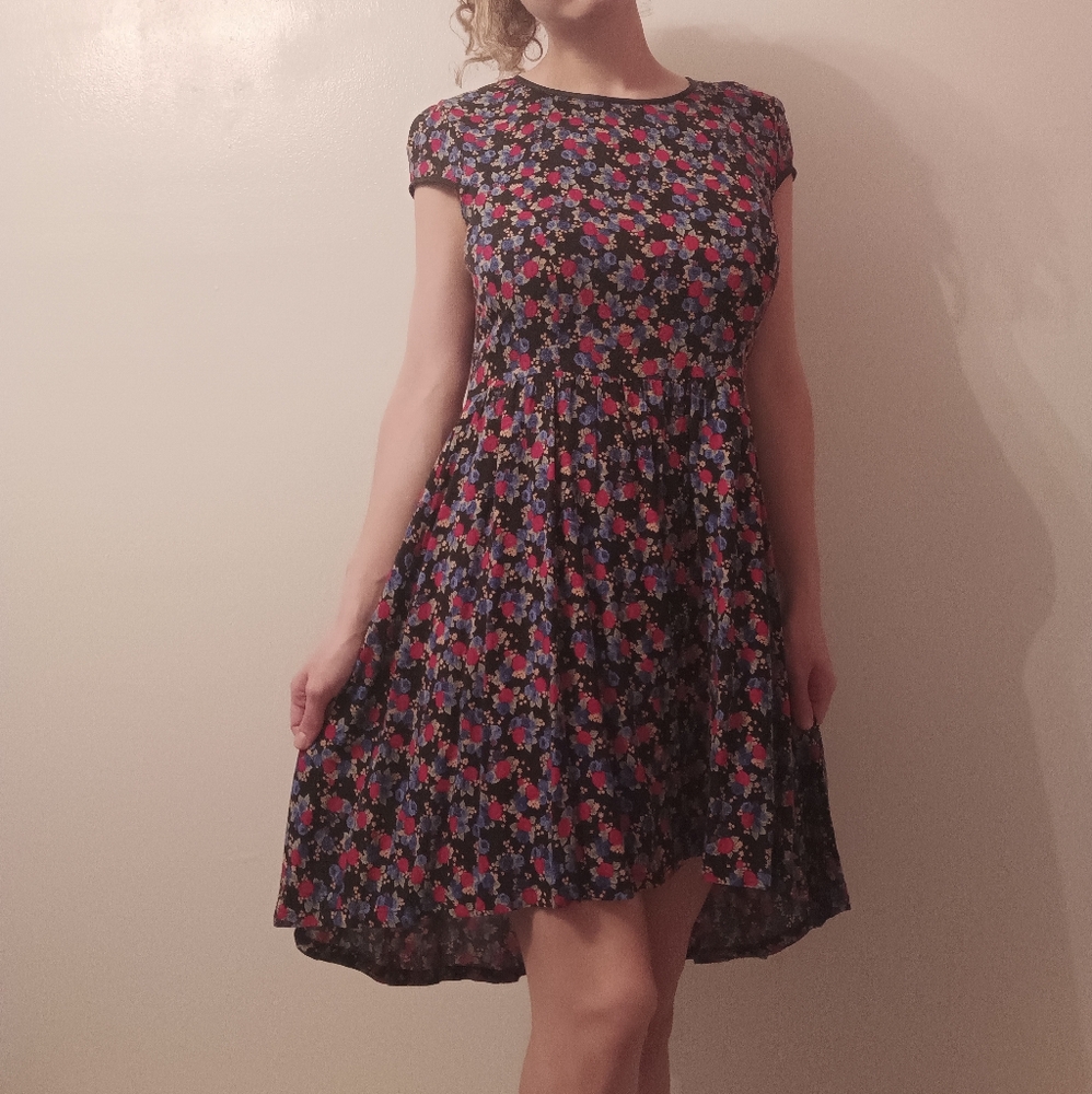 Floral Black Dress